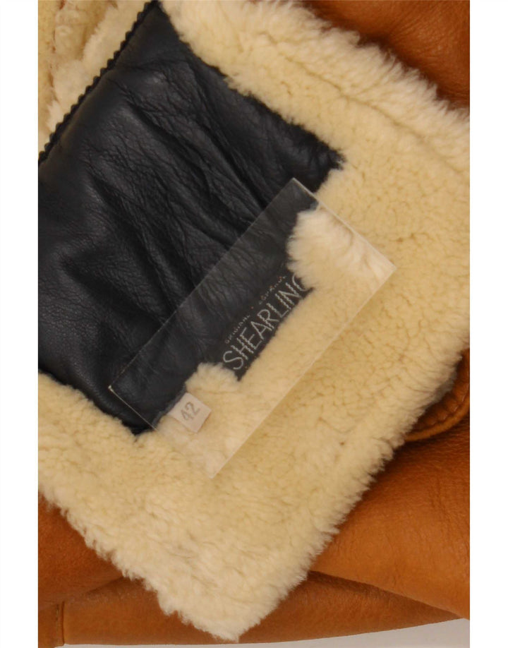 Vintage Womens Oversized Shearling Jacket IT 42 Medium Brown