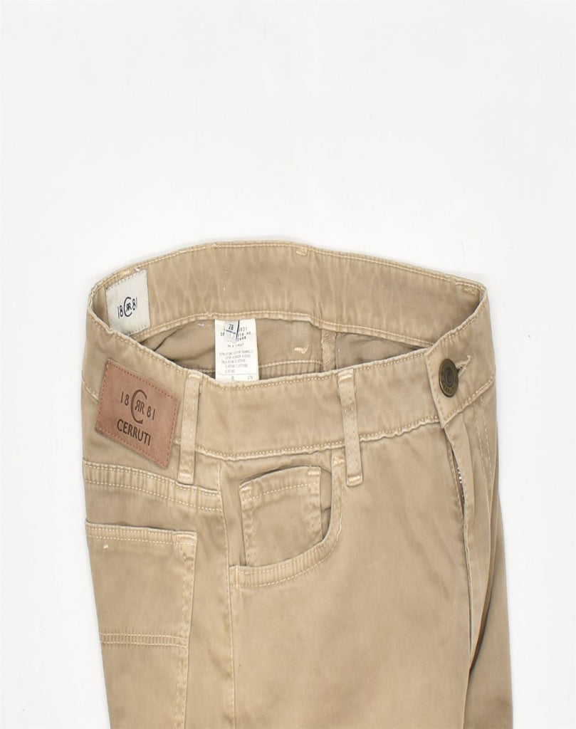 CERRUTI 1881 Womens Straight Casual Trousers W28 L28 Beige Cotton | Vintage | Thrift | Second-Hand | Used Clothing | Messina Hembry 