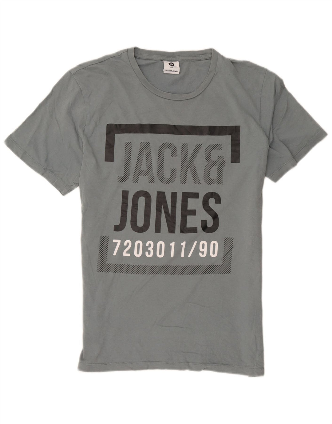 Jack & Jones Mens Graphic T-Shirt Top Large Grey Cotton
