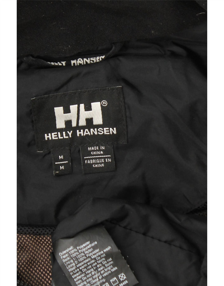 HELLY HANSEN Mens Hooded Rain Jacket UK 38 Medium Black Polyester