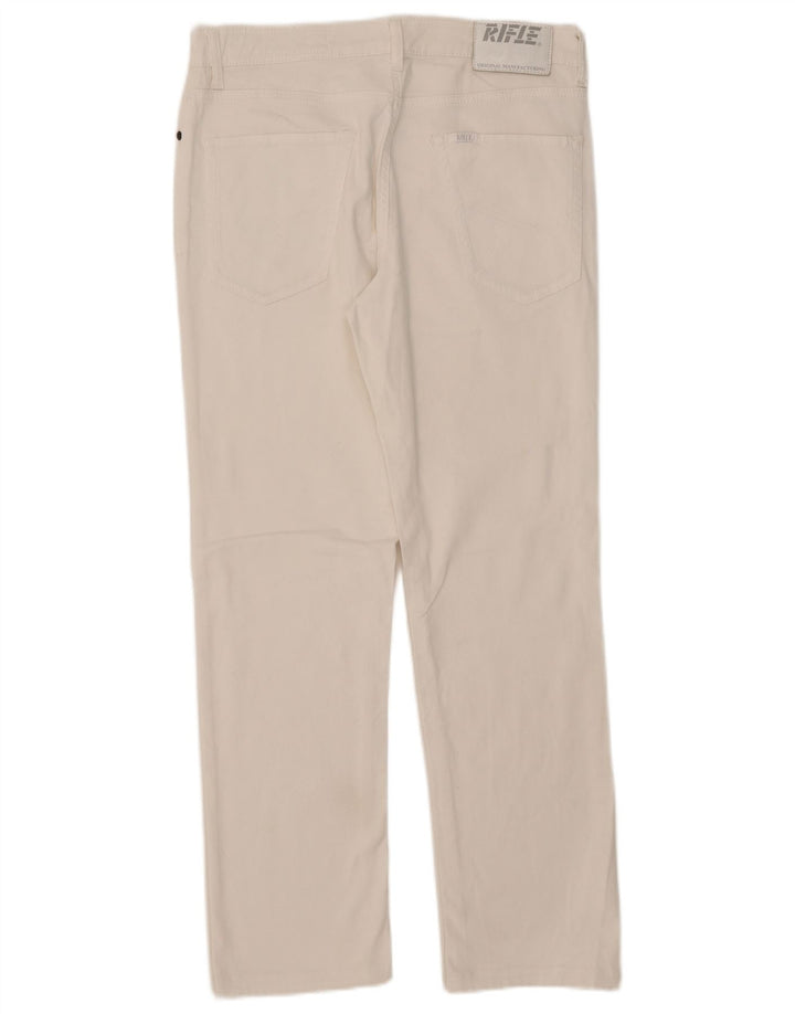 Rifle Womens Straight Jeans W34 L28 White Cotton