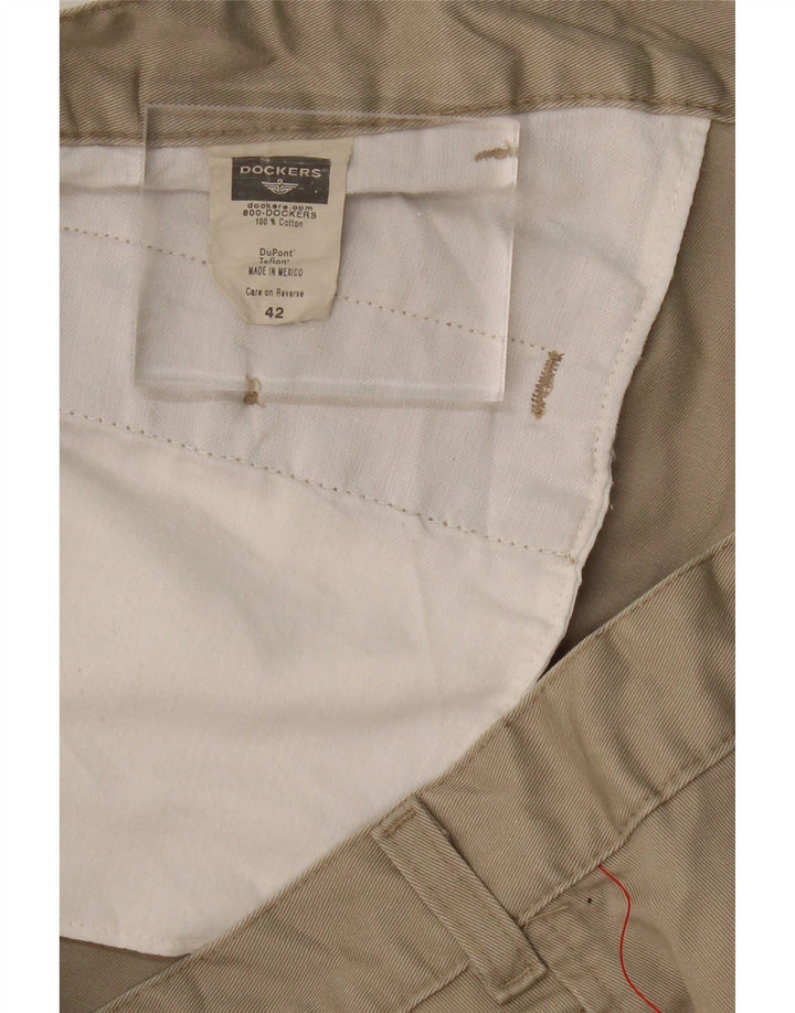 DOCKERS Mens Chino Shorts W42 2XL Beige Cotton