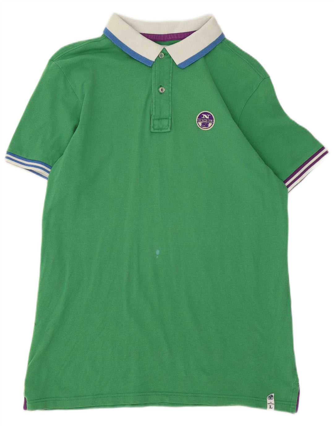 North Sails Mens Rugby Polo Shirt Large Green Striped