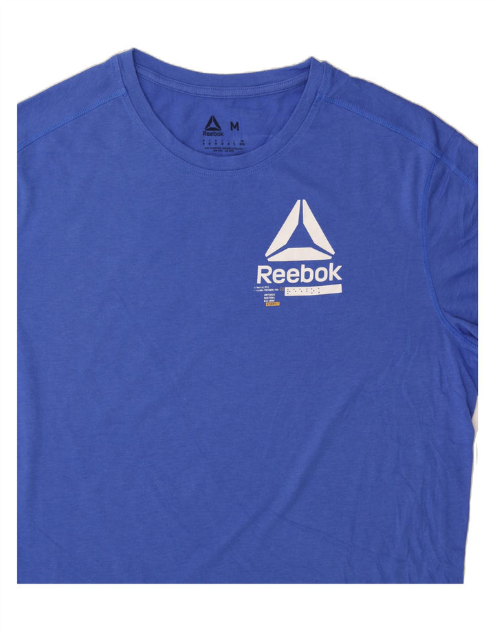 REEBOK Mens Graphic T-Shirt Top Medium Blue Cotton Vintage Reebok and Second-Hand Reebok from Messina Hembry 