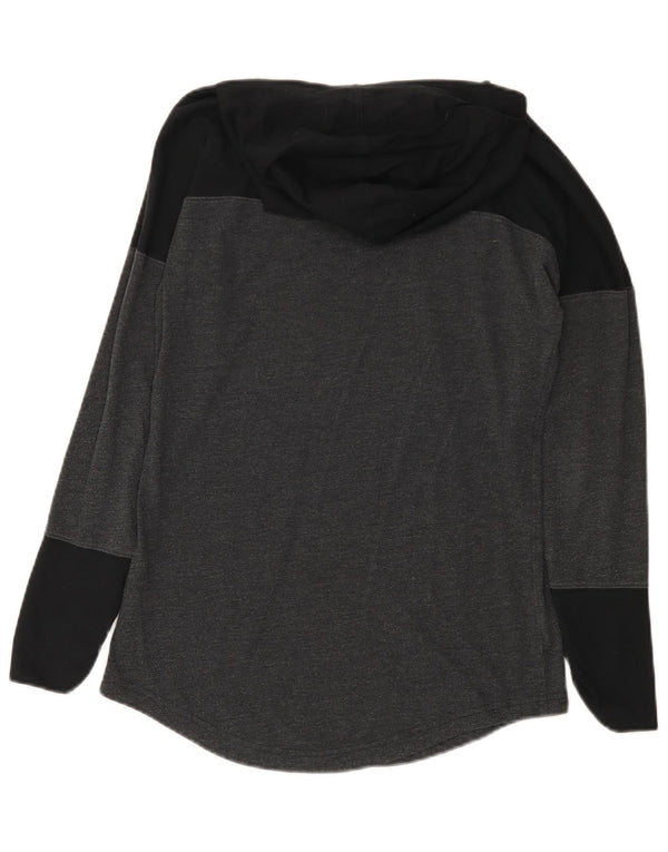 PUMA Womens Hooded Top Long Sleeve UK 10 Small Grey Colourblock