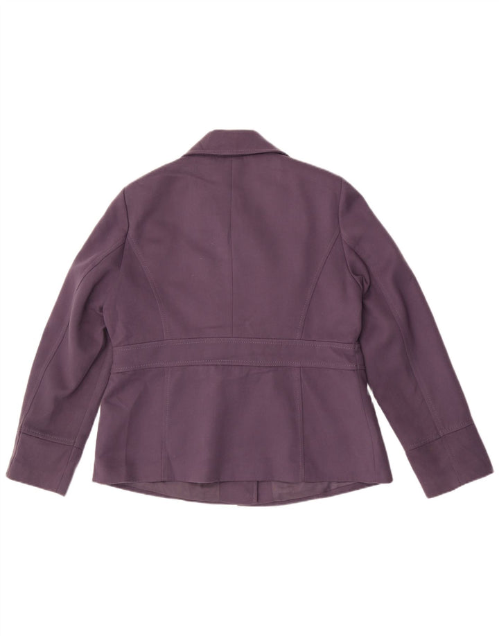 Marks & Spencer Womens 4 Button Blazer Jacket UK 16 Large Purple Polyester