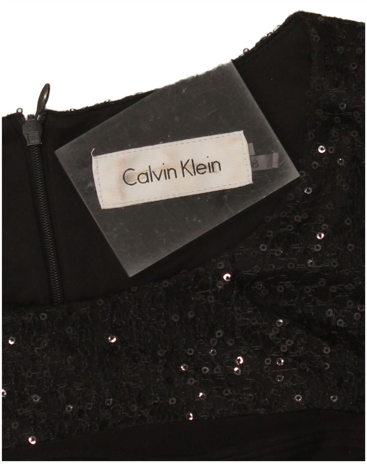CALVIN KLEIN Womens Sleeveless Sheath Dress US 8 Medium Black