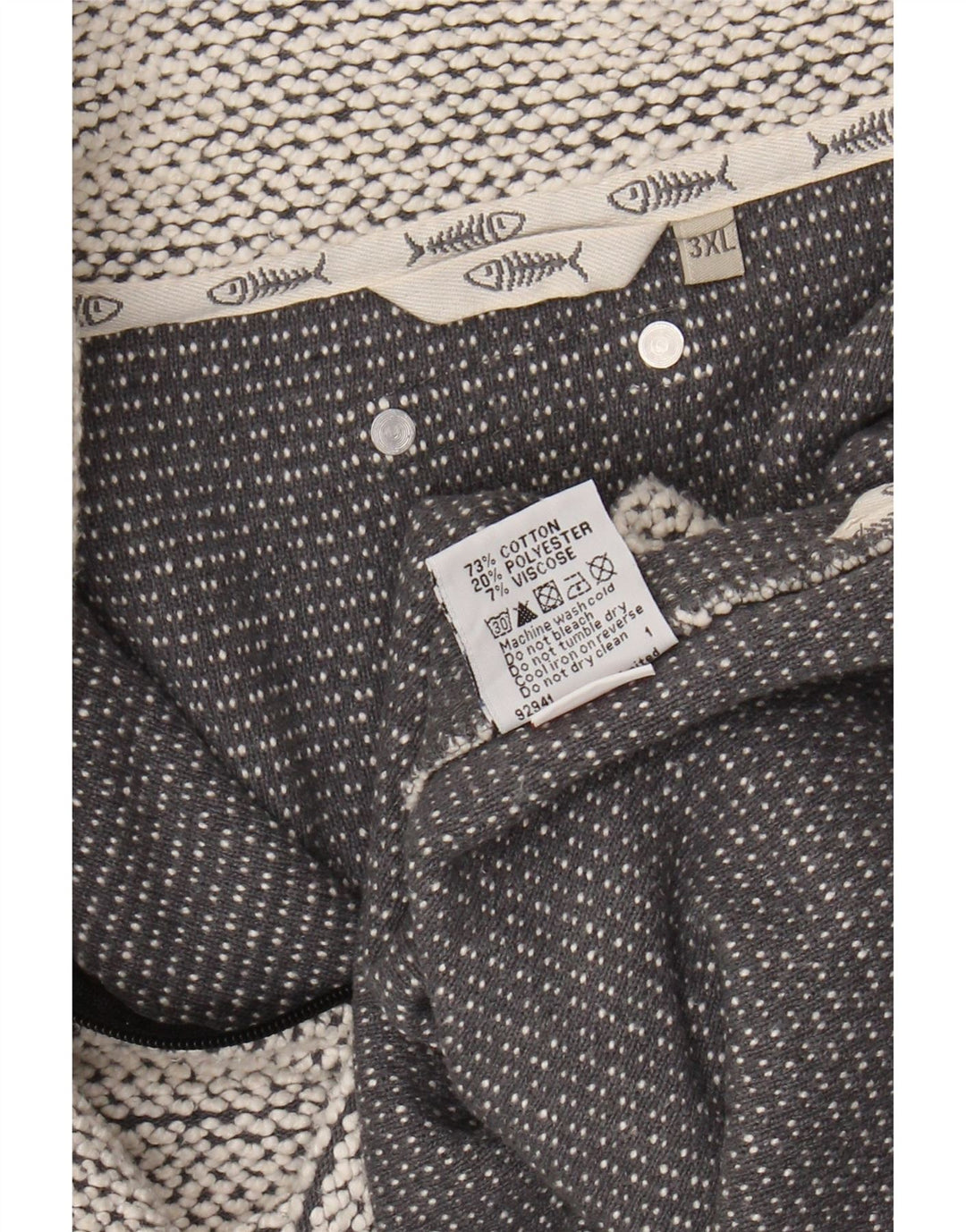 WEIRD FISH Mens Zip Neck Sweatshirt Jumper 3XL Grey Cotton