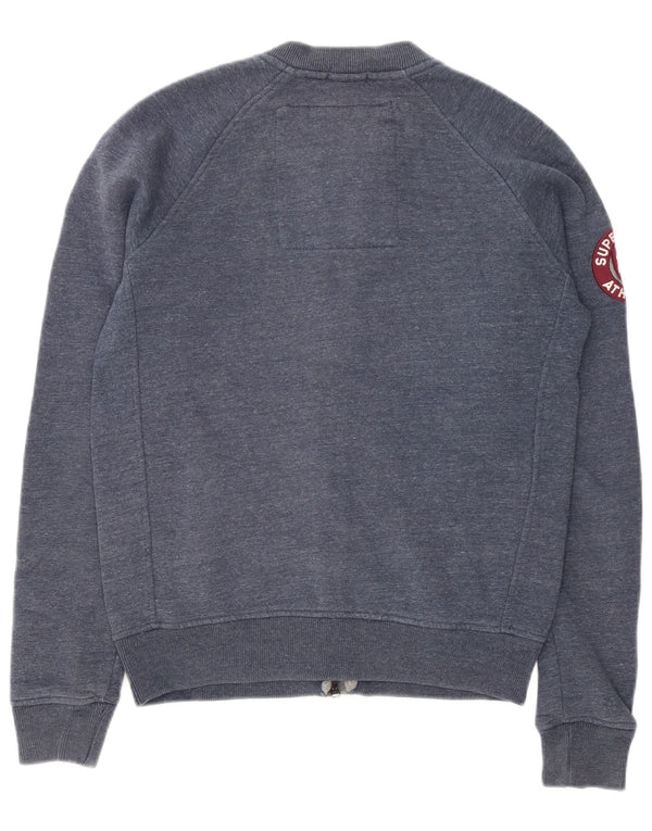 Superdry Mens Graphic Tracksuit Top Jacket Medium Navy Blue Flecked Cotton