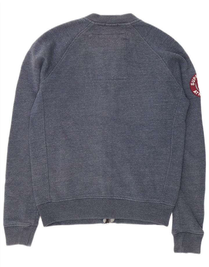 Superdry Mens Graphic Tracksuit Top Jacket Medium Navy Blue Flecked Cotton