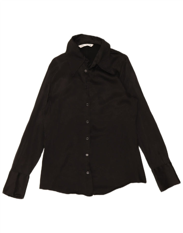 Zara Womens Shirt Blouse UK 14 Large Black
