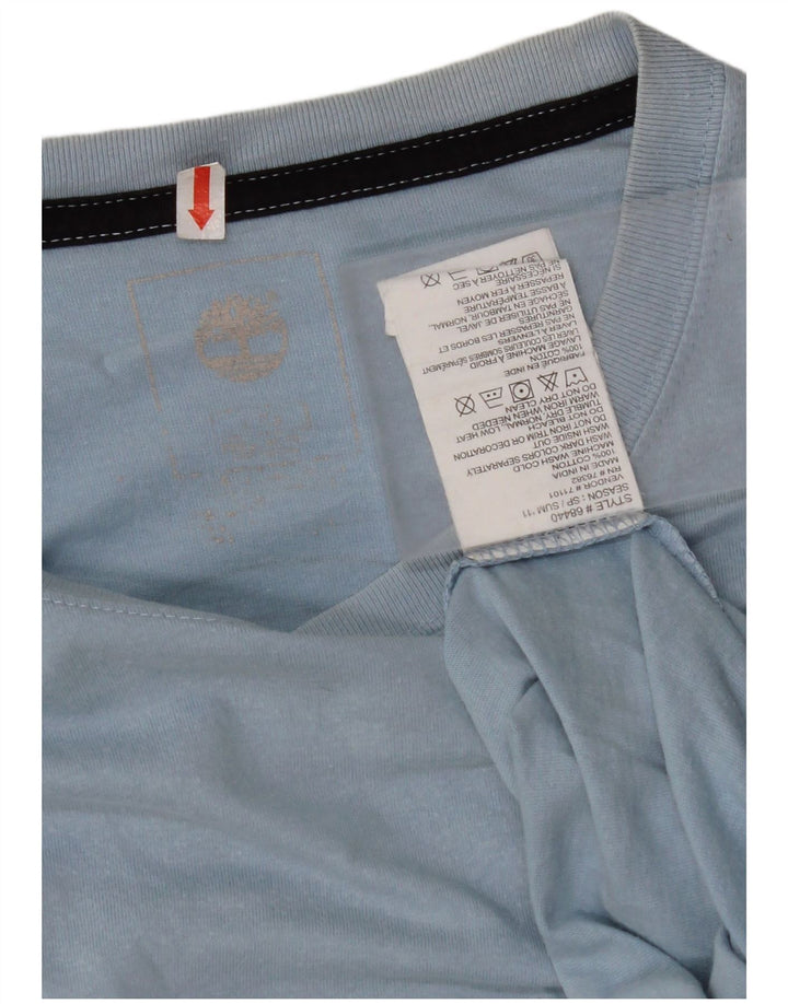 TIMBERLAND Mens Graphic T-Shirt Top Medium Blue Cotton