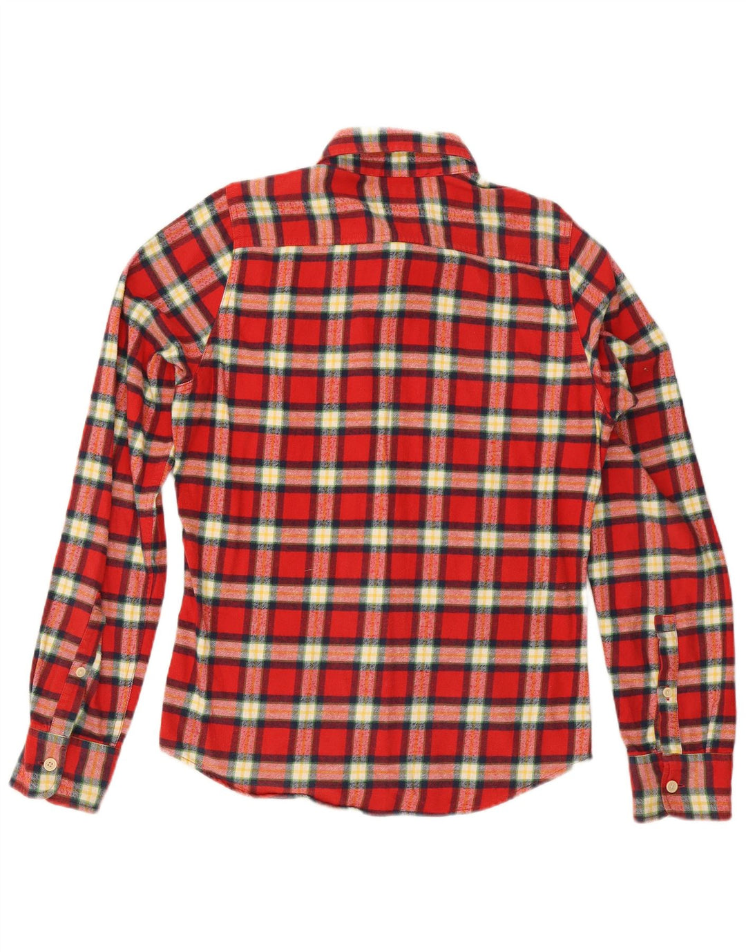 Hollister Mens Flannel Shirt Medium Red Check Cotton
