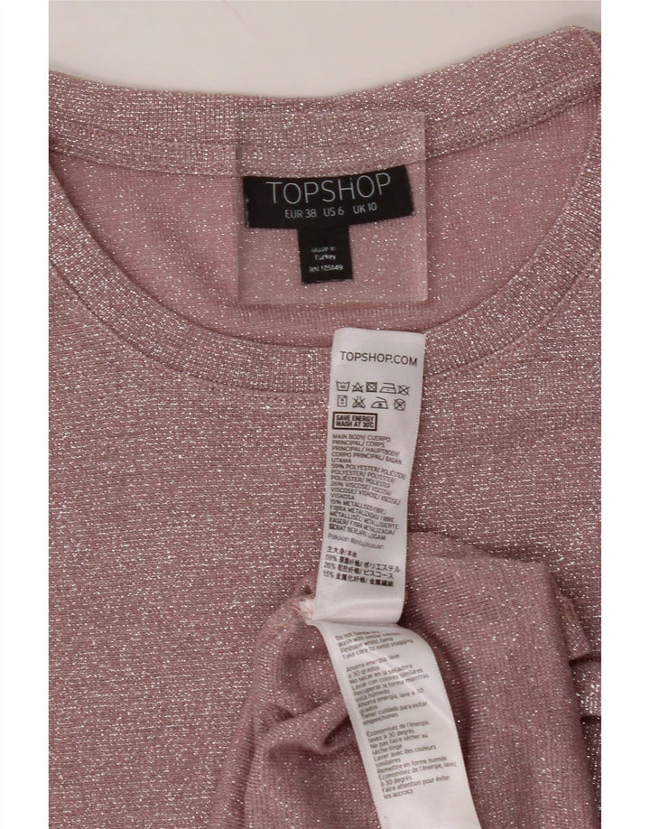 TOPSHOP Womens Blouse Top UK 10 Small  Pink Polyester Vintage Topshop and Second-Hand Topshop from Messina Hembry 