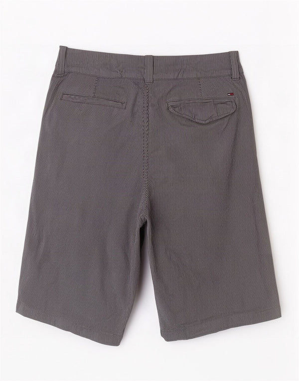 Tommy Hilfiger Mens Bermuda Shorts W30 Medium Navy Blue Pinstripe Cotton