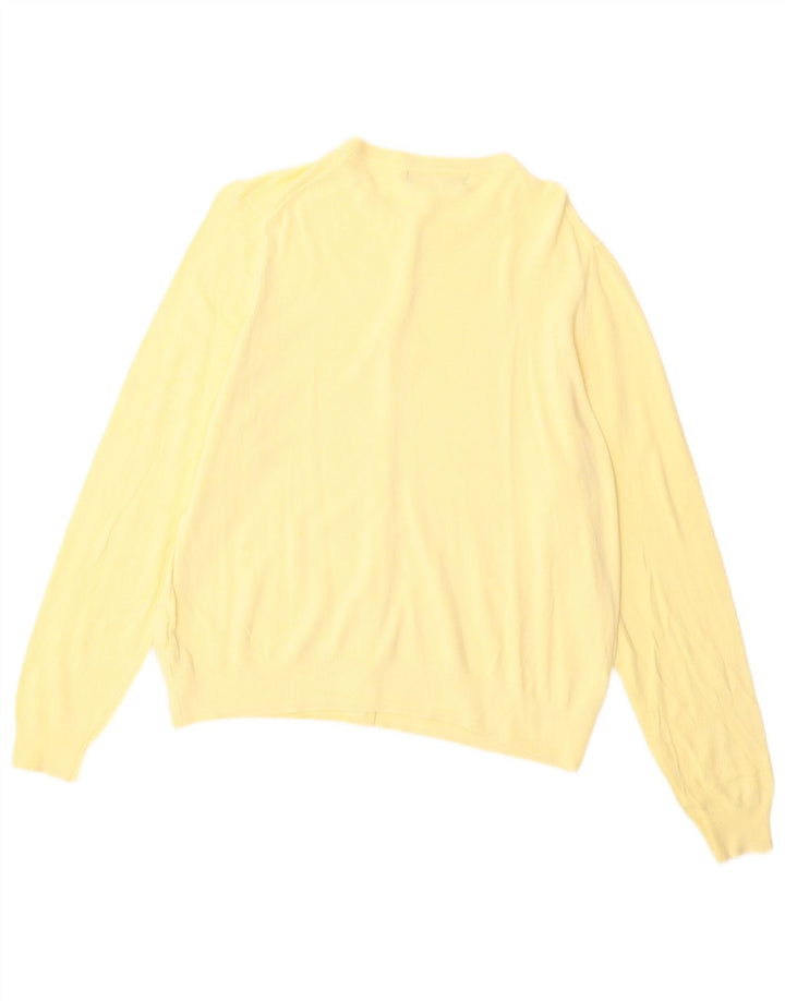 Marks & Spencer Womens Cardigan Sweater UK 16 Large Yellow Viscose