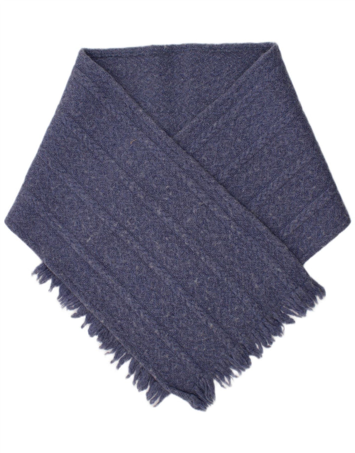 Weave of The Irish Womens Knit Rectangle Scarf One Size Blue Wool Winter