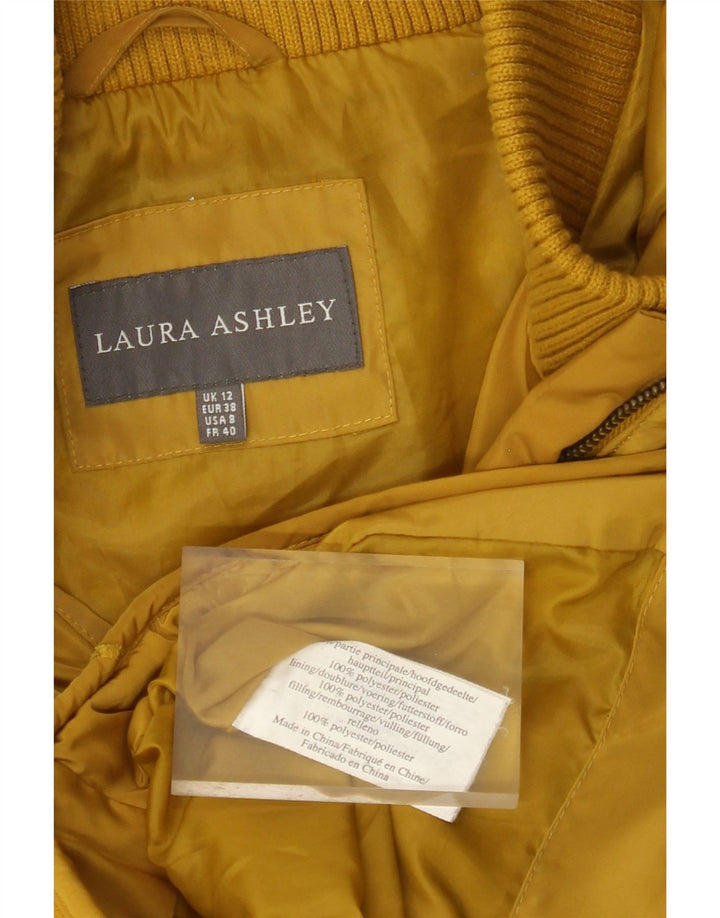 LAURA ASHLEY Womens Padded Jacket UK 12 Medium Yellow Polyester