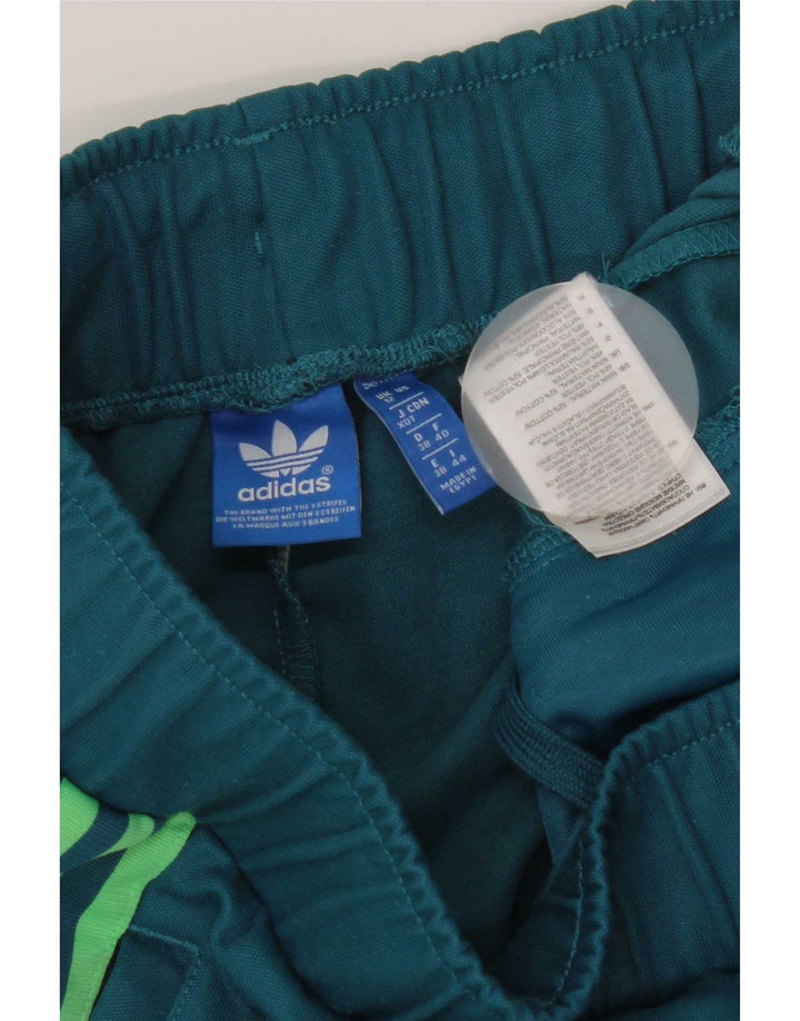 Adidas Womens Tracksuit Trousers UK 12 Medium Blue Cotton