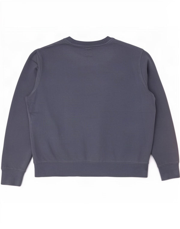 Marks & Spencer Womens Oversized Sweatshirt Jumper UK 16 Large Blue Cotton