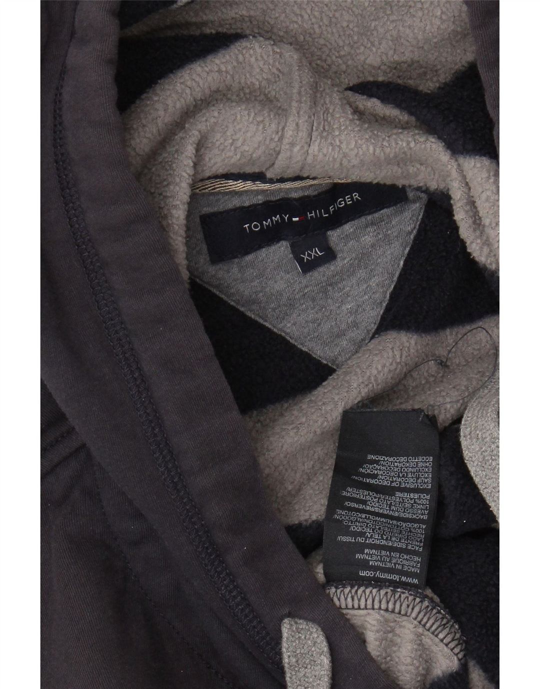 TOMMY HILFIGER Mens Zip Hoodie Sweater 2XL Navy Blue Cotton
