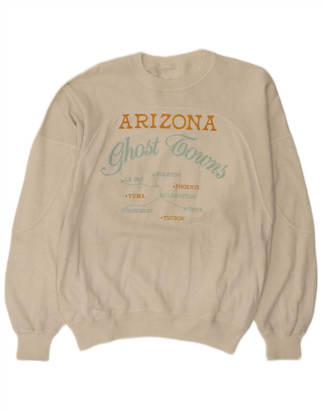 Arizona Mens Graphic Sweatshirt Jumper Large White