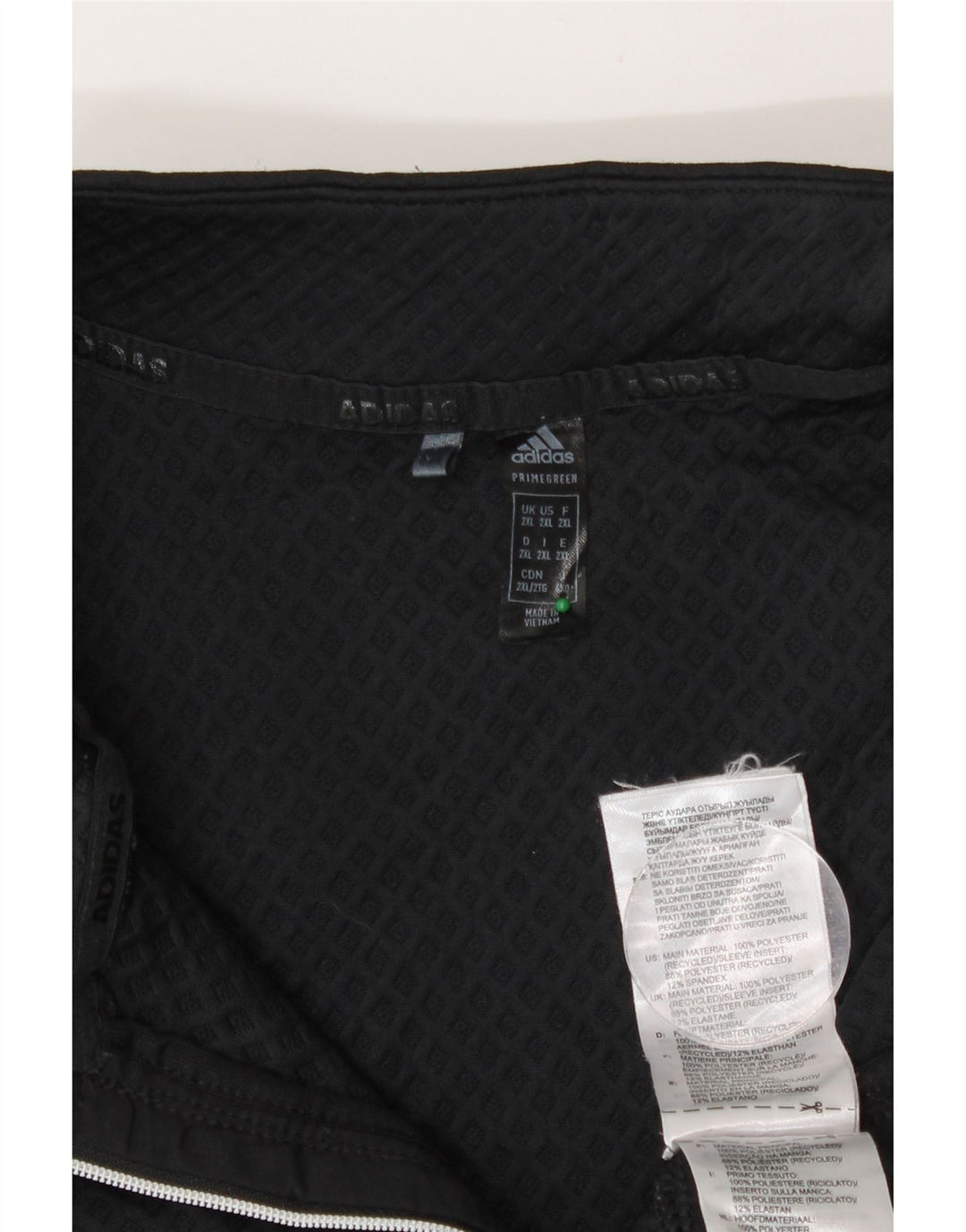 Adidas Mens Zip Neck Sweatshirt Jumper 2XL Black Polyester