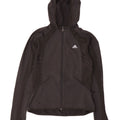Adidas Womens Zip Hoodie Sweater UK 12 Medium Black Polyester