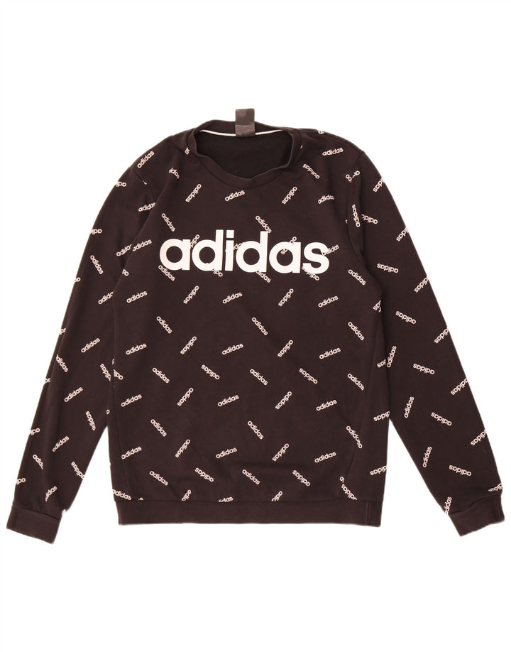Adidas Mens Graphic Sweatshirt Jumper Medium Black Cotton
