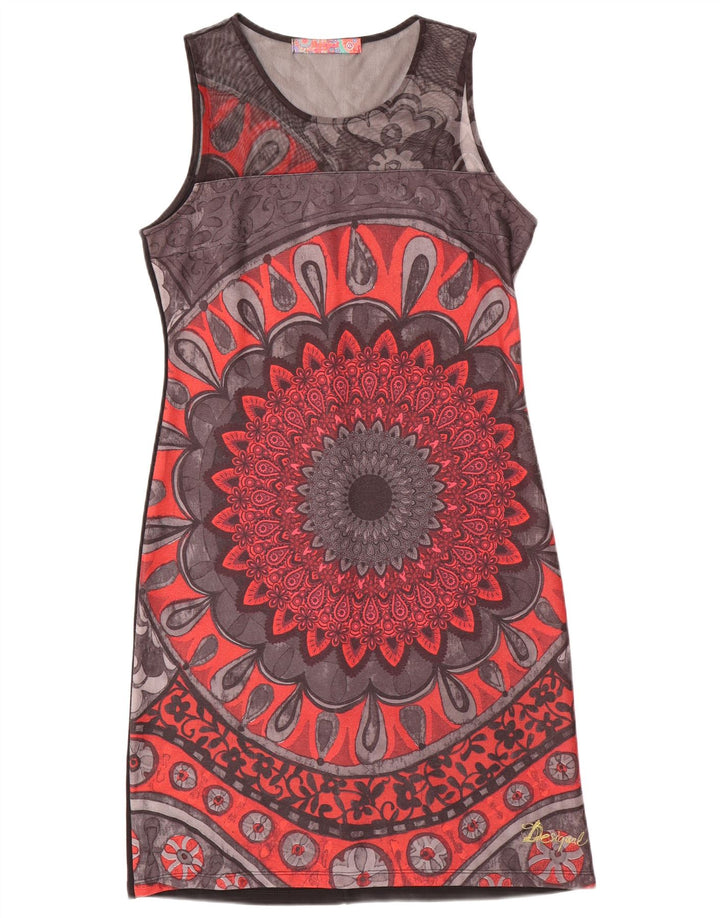 Desigual Womens Sleeveless Sheath Dress UK 18 XL Grey Polyester