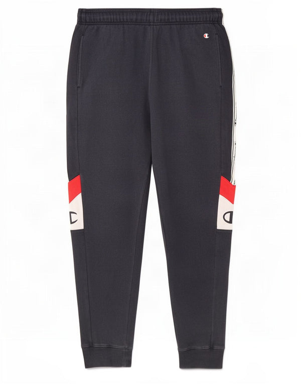 Champion Mens Tracksuit Trousers Joggers Large Navy Blue Colourblock