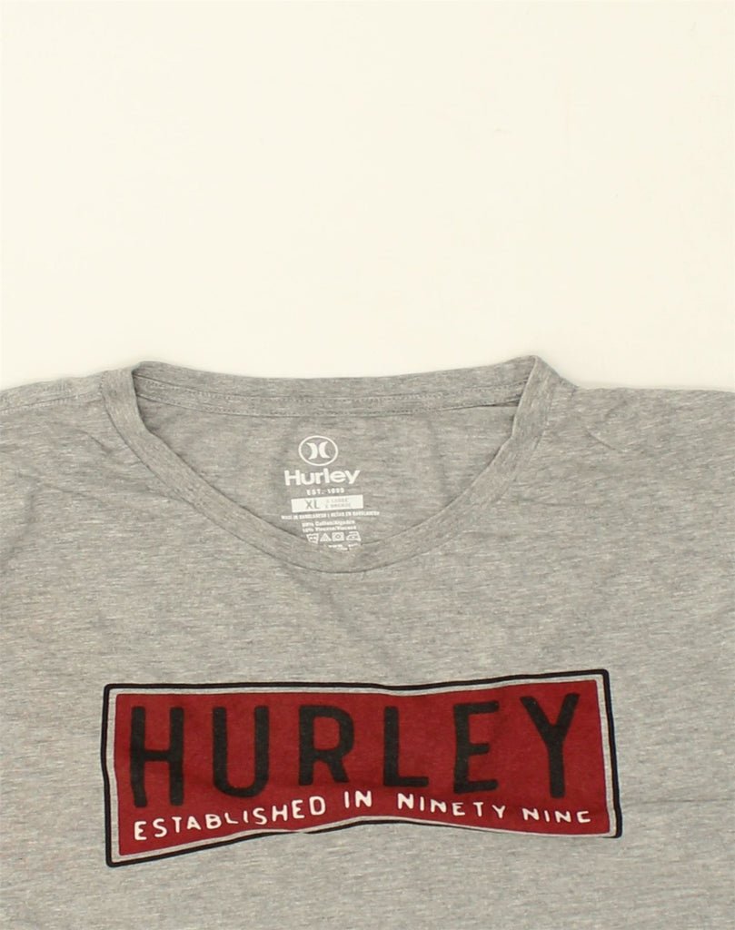 HURLEY Mens Graphic T-Shirt Top XL Grey Cotton | Vintage Hurley | Thrift | Second-Hand Hurley | Used Clothing | Messina Hembry 