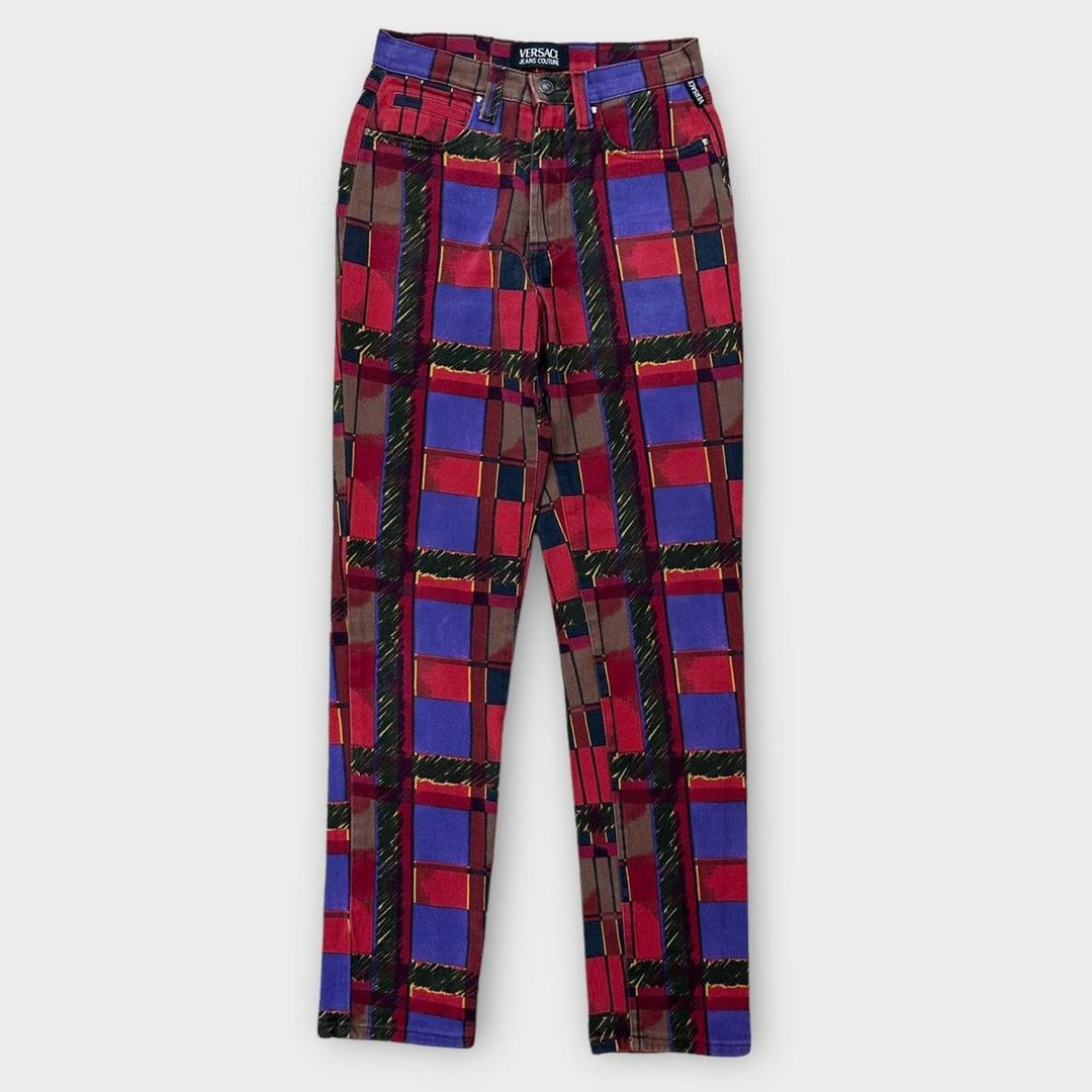 Vintage Versace jeans patterned trousers - 27” waist