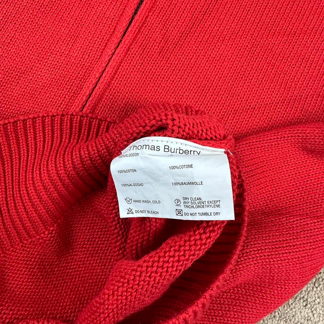 Vintage Thomas Burberry zip up knit jumper - XL