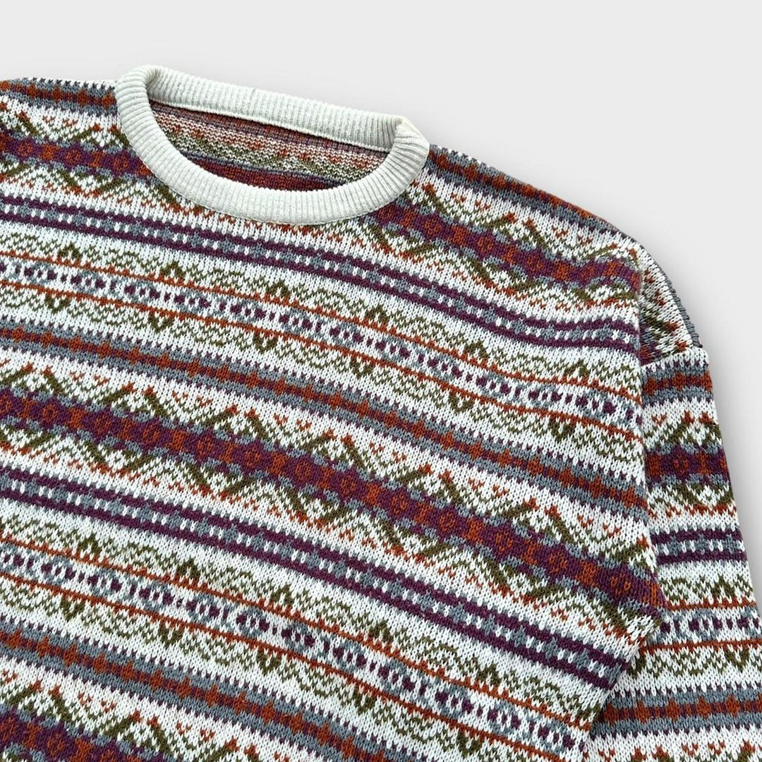 Vintage 90’s patterned knit jumper- XL