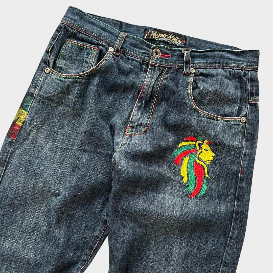 Baggy Hip-hop Rasta jeans - 34 waist