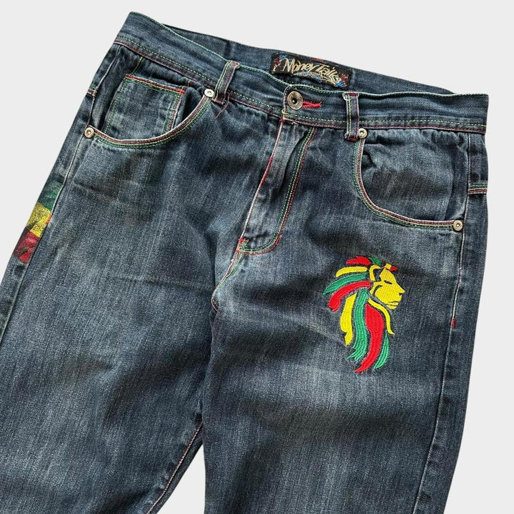 Baggy Hip-hop Rasta jeans - 34 waist