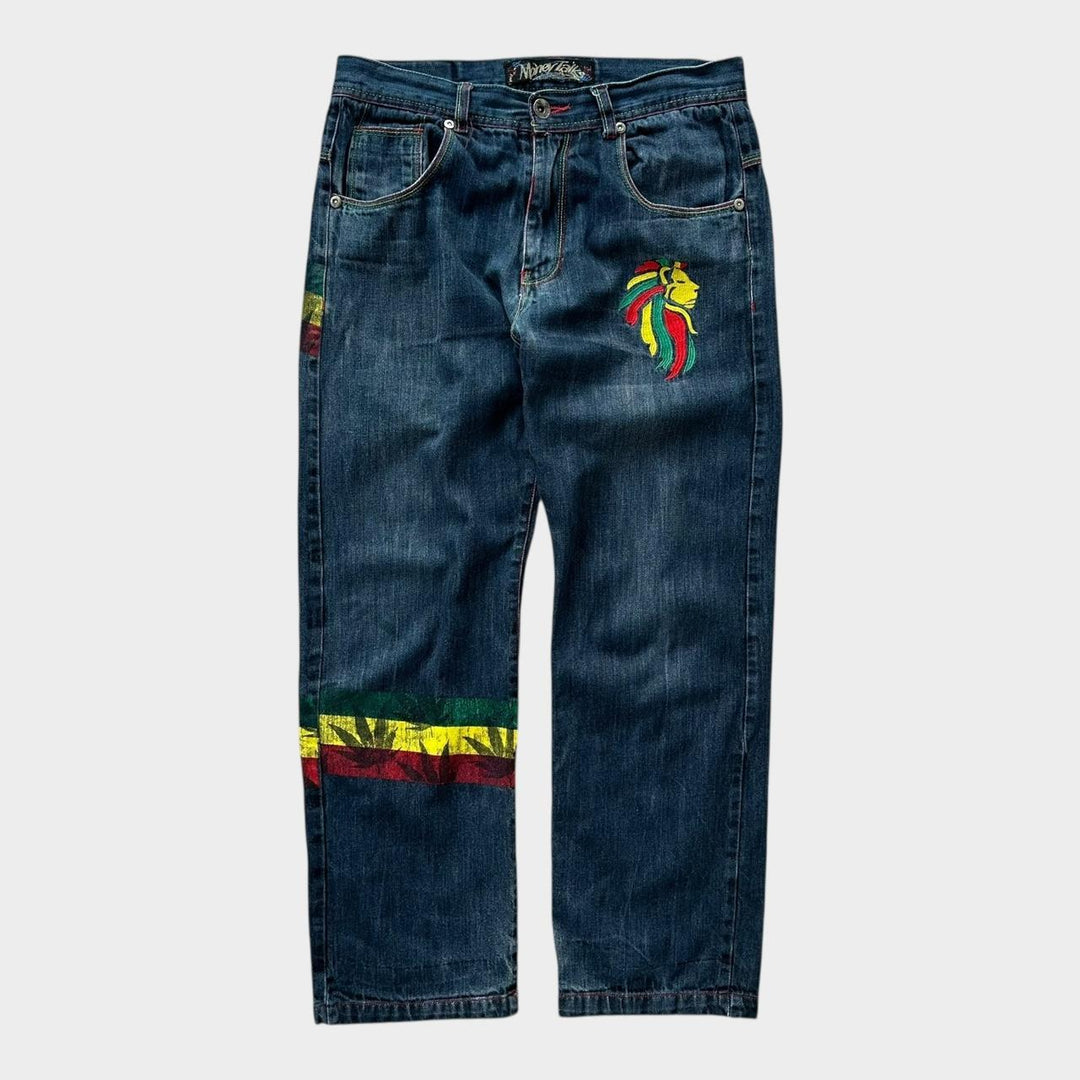 Baggy Hip-hop Rasta jeans - 34 waist