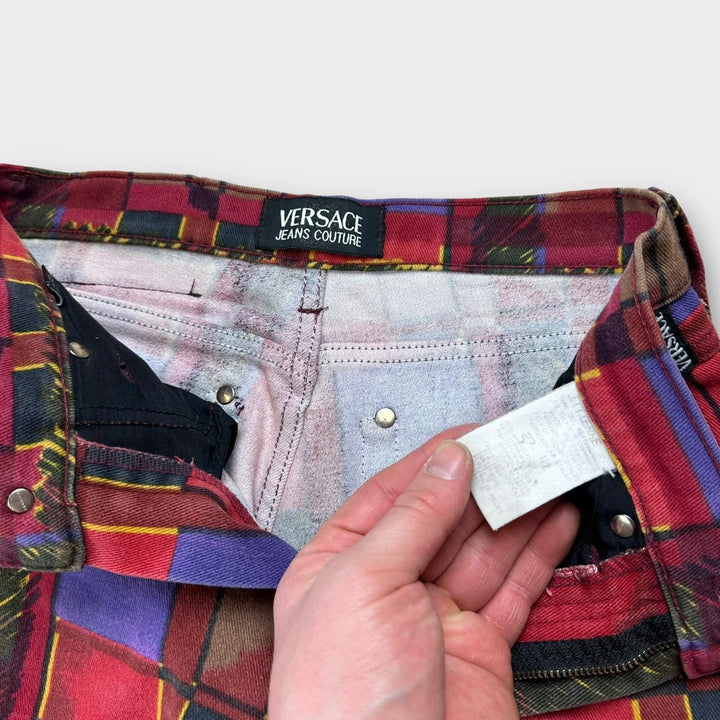 Vintage Versace jeans patterned trousers - 27” waist