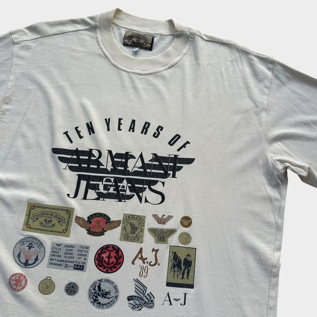 Vintage Armani jeans graphic tee - medium