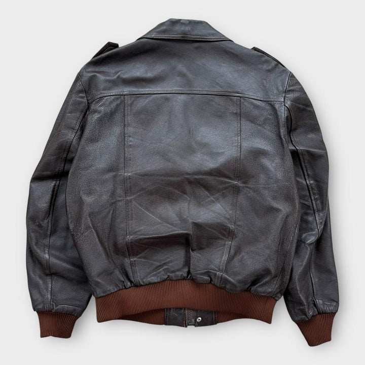 Vintage leather flight jacket - large