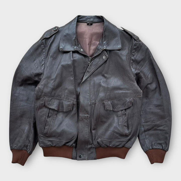 Vintage leather flight jacket - large