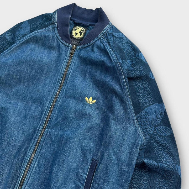 Vintage Adidas denim bomber jacket - medium
