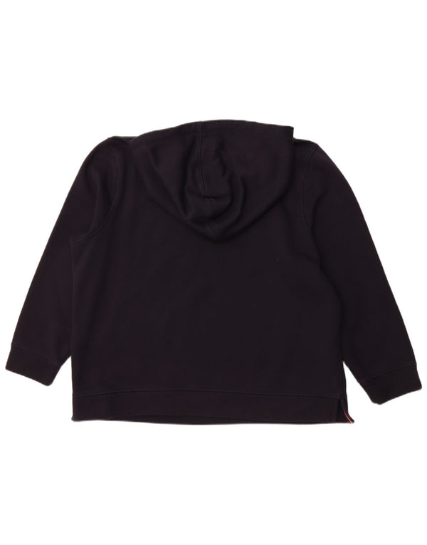 TOMMY HILFIGER Womens Graphic Hoodie Jumper UK 22 3XL Navy Blue Cotton