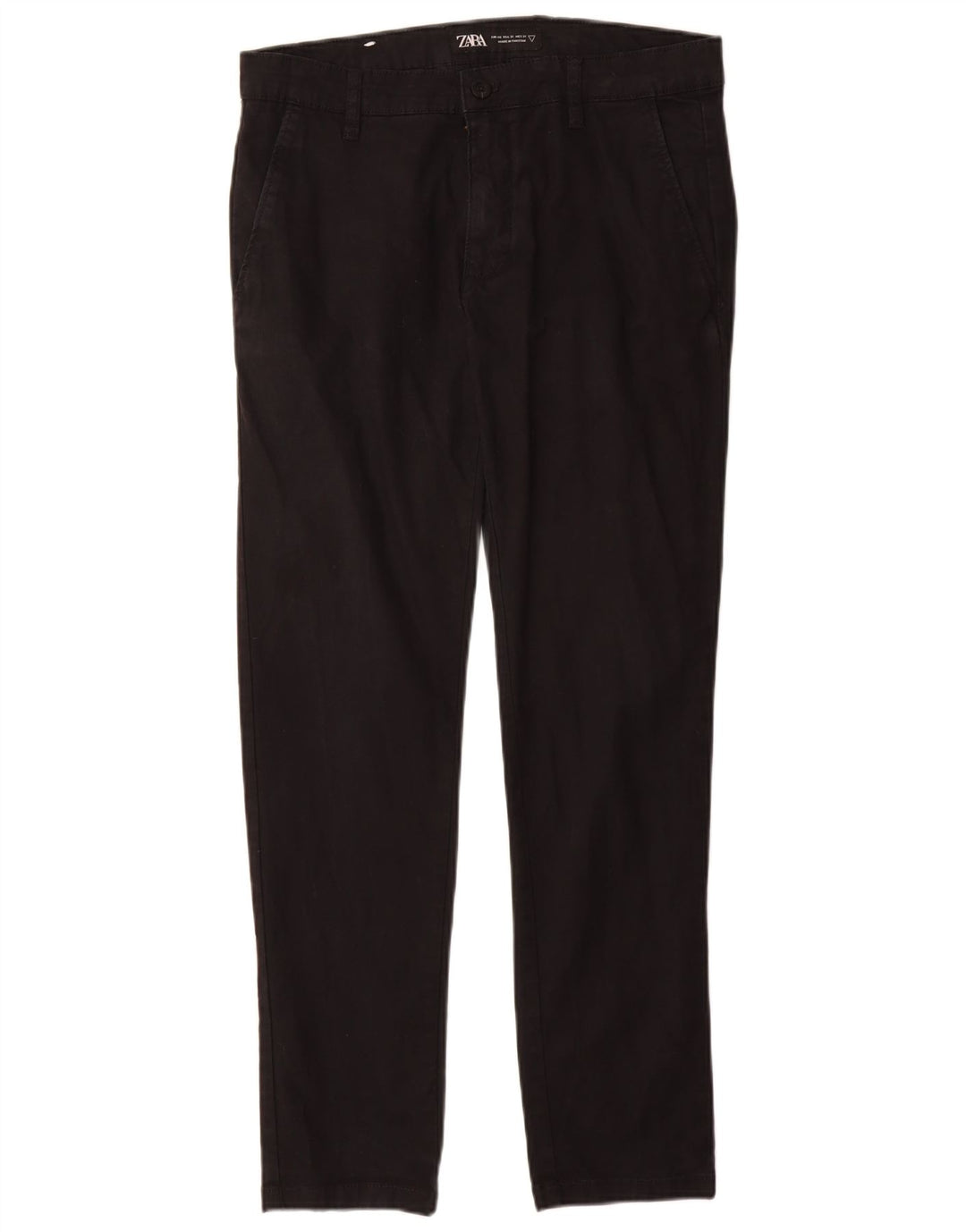 ZARA Mens Slim Chino Trousers EU 40 Medium W31 L30 Black Cotton