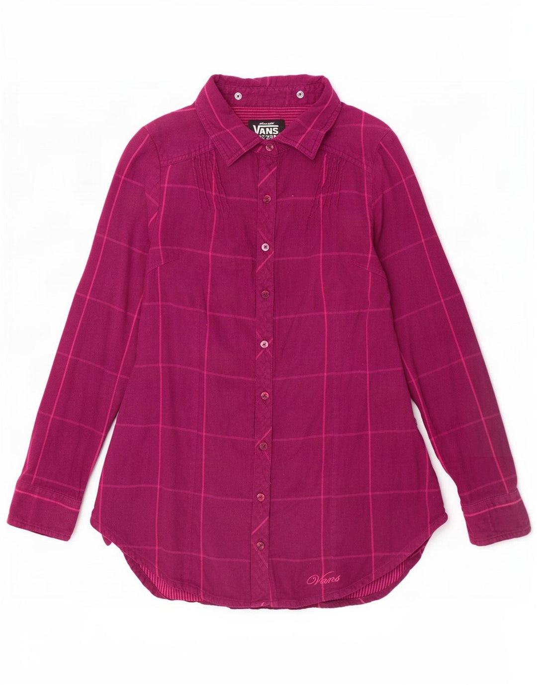 Vans Womens Shirt UK 10 Small Purple Check Cotton