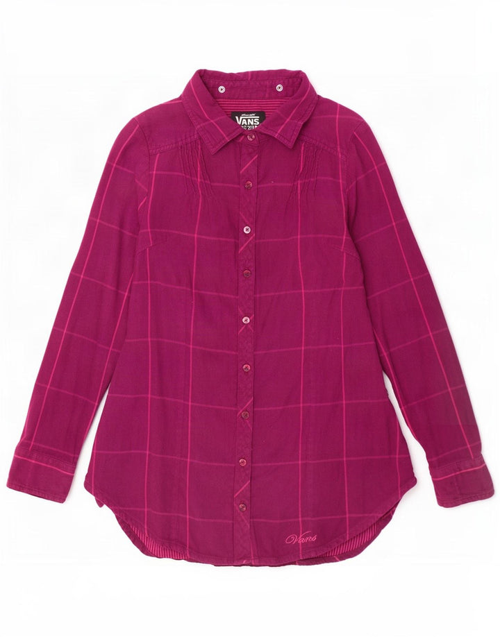 Vans Womens Shirt UK 10 Small Purple Check Cotton