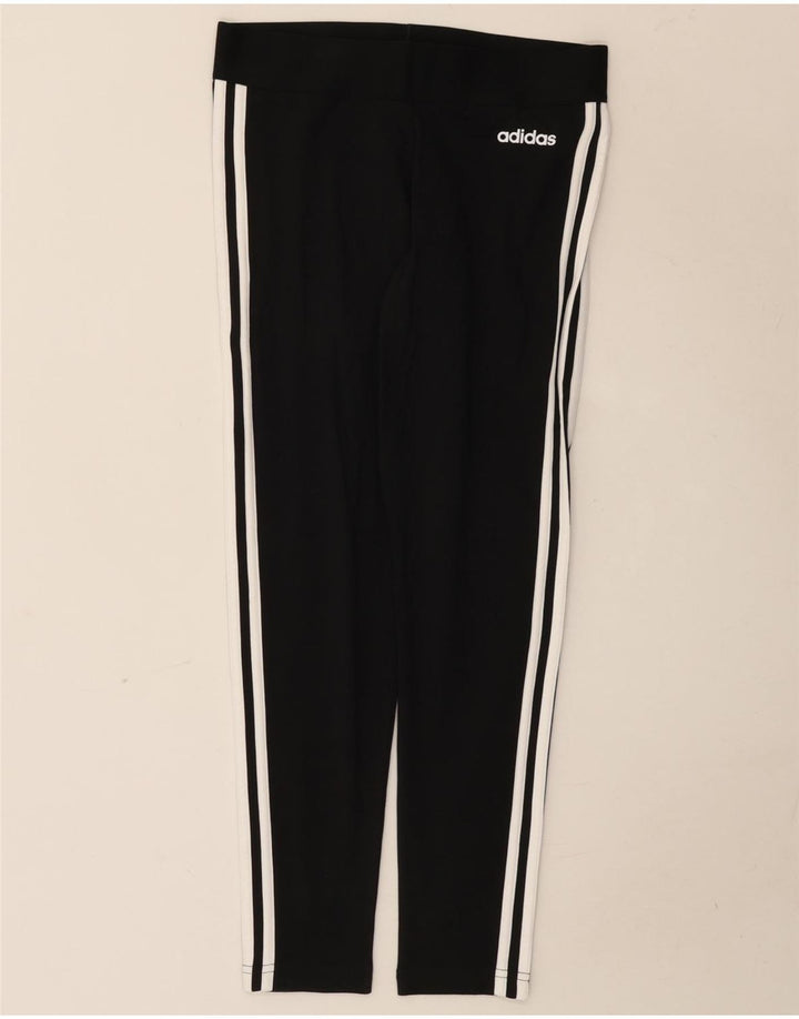Adidas Womens Leggings UK 12/14 Medium Black Cotton