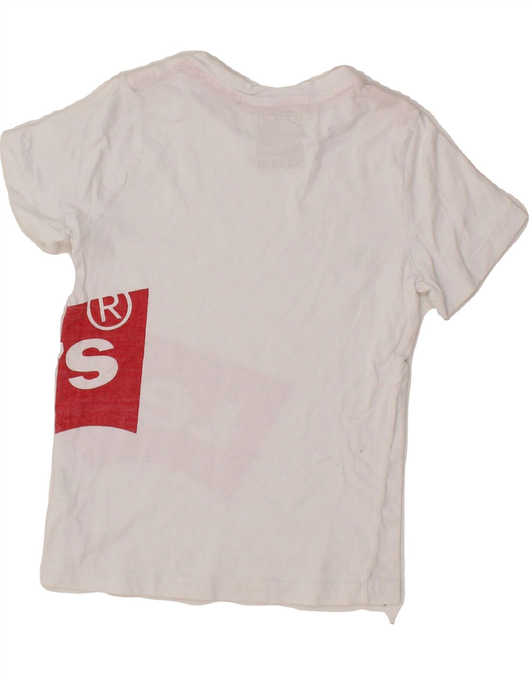 LEVI'S Boys Graphic T-Shirt Top 7-8 Years White Cotton Vintage Levi's and Second-Hand Levi's from Messina Hembry 