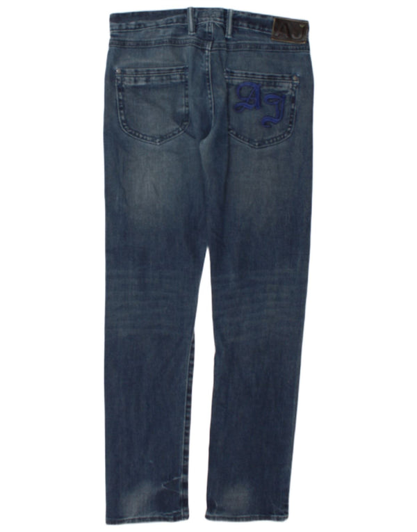 Armani Mens Slim Jeans W32 L32 Blue Cotton